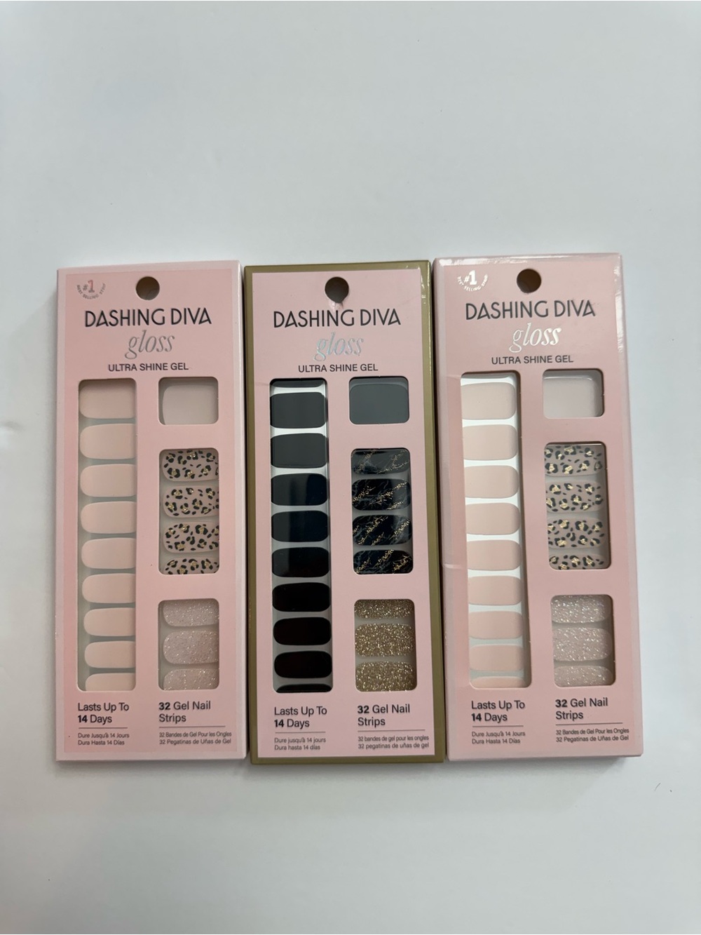 Dashing Diva Gloss Ultra Shine Gel Nail Strips Set 3 On The Prowl Black Obsidian